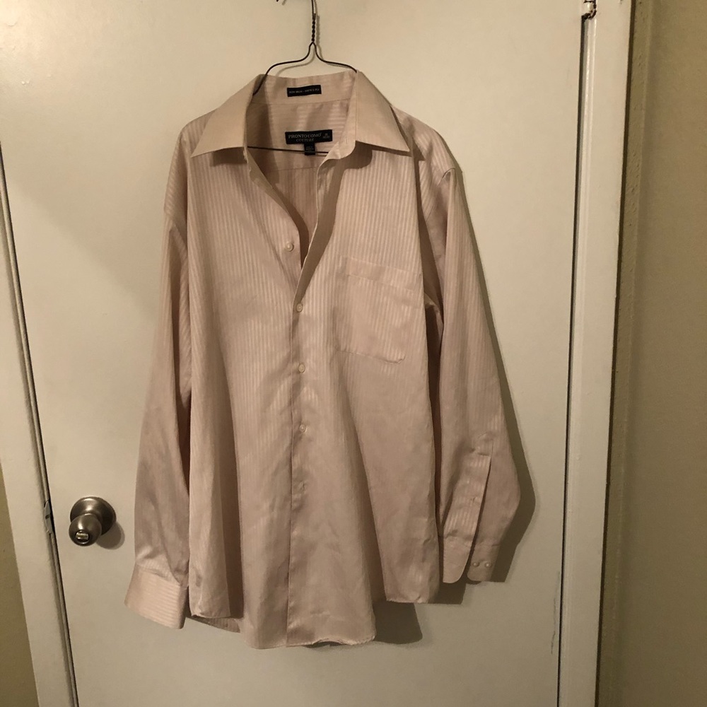 Striped cream colored dress shirt